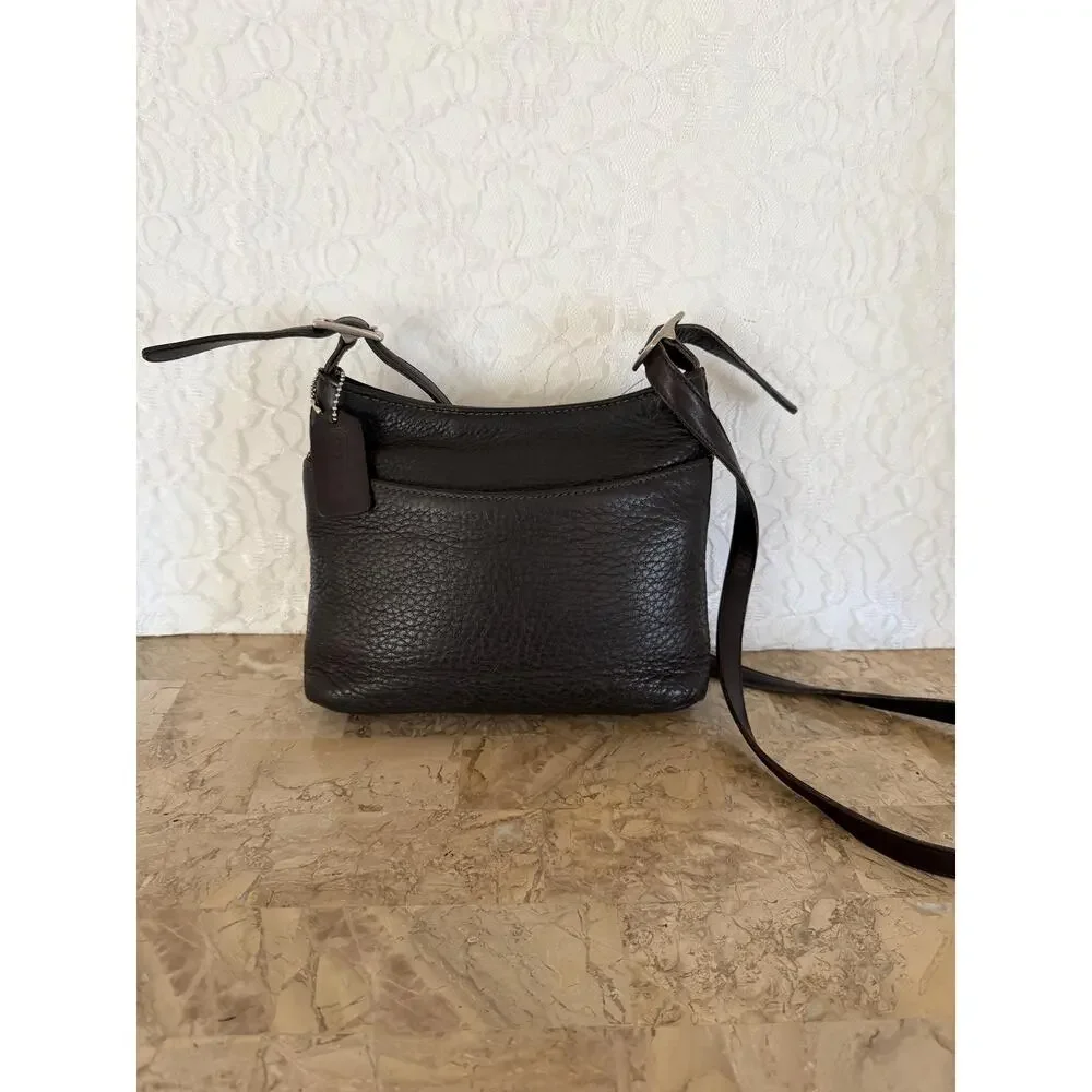 Vintage COACH #6807 Black "Hudson Small Zip" pebbled Leather Shoulder Bag - Picture 2 of 12